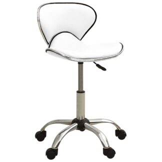 Bürostuhl,  Kunstleder (60% Polyurethan, 30% Polyester, 10% Baumwolle), verchromter Stahl
