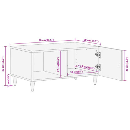 Couchtisch 80x50x40 cm Massivholz Mango - Image 11