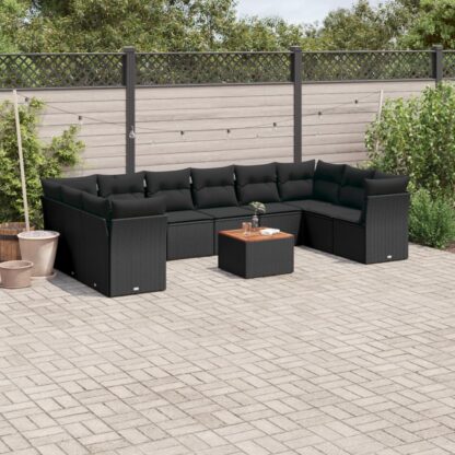 11-tlg. Garten-Sofagarnitur mit Kissen