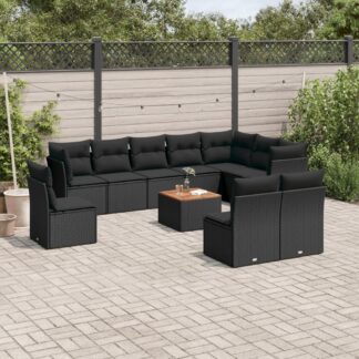 11-tlg. Garten-Sofagarnitur mit Kissen