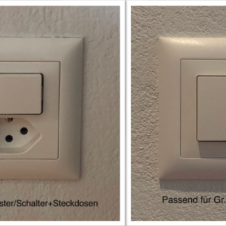 Shelly BLU Wall Switch 4 Halterung mit CH Feller EDIZIO due 2er Rahmen