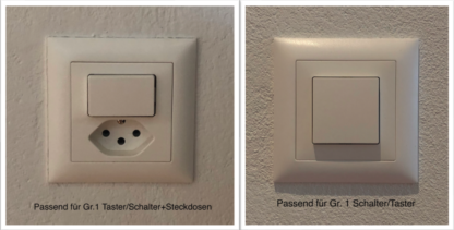 Shelly BLU Wall Switch 4 Halterung mit CH Feller EDIZIO due 2er Rahmen