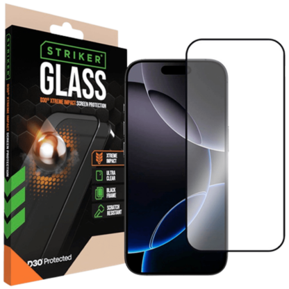 Striker D3O Gehärtetes Glass Edge To Edge Displayschutzfolie Apple iPhone 14 Pro/15/16