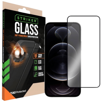 Striker D3O Gehärtetes Glass Edge To Edge Displayschutzfolie Apple iPhone 12/12 Pro
