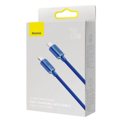 Baseus Typ-C - Lightning Kabel, Crystal Shine Serie Schnellladekabel 20W 2m Blau (CAJY000303)