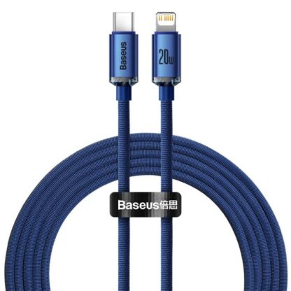 Baseus Typ-C - Lightning Kabel, Crystal Shine Serie Schnellladekabel 20W 2m Blau (CAJY000303) - Image 2