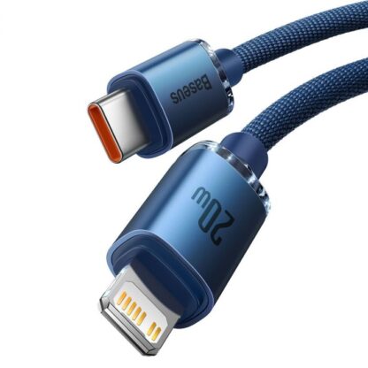 Baseus Typ-C - Lightning Kabel, Crystal Shine Serie Schnellladekabel 20W 2m Blau (CAJY000303) - Image 4