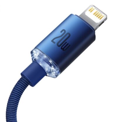 Baseus Typ-C - Lightning Kabel, Crystal Shine Serie Schnellladekabel 20W 2m Blau (CAJY000303) - Image 7