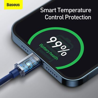 Baseus Typ-C - Lightning Kabel, Crystal Shine Serie Schnellladekabel 20W 2m Blau (CAJY000303) - Image 15