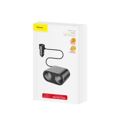 Baseus Autoladegerät Eins zu Zwei Zigarettenanzünder (Doppelanzünder 80W + Doppel USB 3,1A) Schwarz (CRDYQ-01)