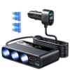 Joyroom Auto Ladegerät 9-in-1, (C+U+U+U+U+U+ 3 Zigarettenanzünderbuchse) 154W, Schwarz (JR-CL06).