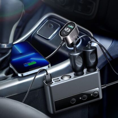Joyroom Auto Ladegerät 9-in-1, (C+U+U+U+U+U+ 3 Zigarettenanzünderbuchse) 154W, Schwarz (JR-CL06). - Image 6