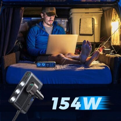 Joyroom Auto Ladegerät 9-in-1, (C+U+U+U+U+U+ 3 Zigarettenanzünderbuchse) 154W, Schwarz (JR-CL06). - Image 9