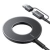 Joyroom Kabelloses Ladegerät 2-in-1 Qi+Typ-C/USB, 1,5m, 15W, Schwarz (JR-WQM03).