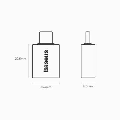 Baseus Konverter Ingenuity Serie Mini OTG Adapter USB-A 3.1 Buchse auf Typ-C Stecker Blau (ZJJQ000003) - Image 4