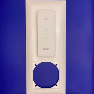 Philips Hue Schalterhalterung mit Feller EDIZIOdue 3-Rahmen – Version 2 (Abgerundet, mit Hue Logo)