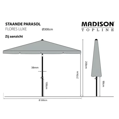 Madison Sonnenschirm Flores Luxe 300 cm Rund - Image 8