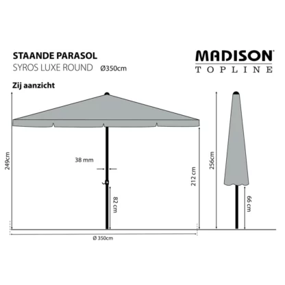 Madison Sonnenschirm Syros Luxe 350 cm Rund - Image 6