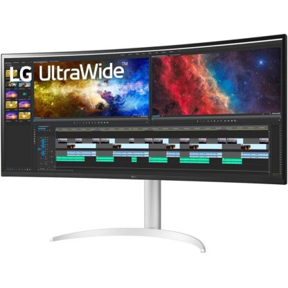 96.5cm/38" (3840x1600) LG UltraWide 38BQ85C-W 21:9 UWQHD IPS Curved 5ms 75Hz HDMI DP USB-C Speaker White - Image 2