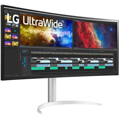 96.5cm/38" (3840x1600) LG UltraWide 38BQ85C-W 21:9 UWQHD IPS Curved 5ms 75Hz HDMI DP USB-C Speaker White - Image 4