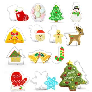 14-teiliges Edelstahl-Ausstechformen-Set für Weihnachtsplätzchen