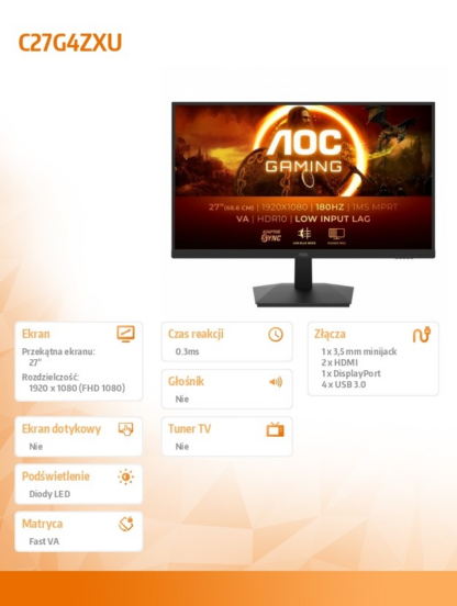 Monitor C27G4ZXU 27 Zoll Curved Fast VA 280Hz HDMIx2 DP - Image 14