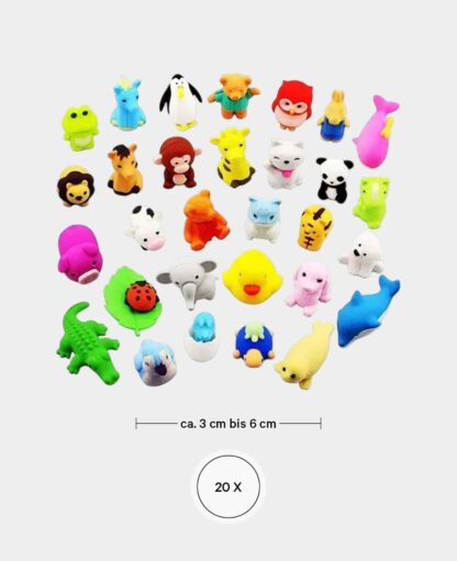 (20er Set) 3D Radiergummi Lustige Schul Radierer – Tiere - Image 4