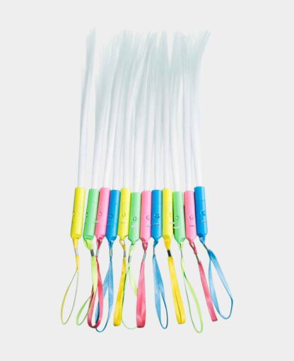(12er) LED Glasfaser Leuchtstab Party Glow – Bunt