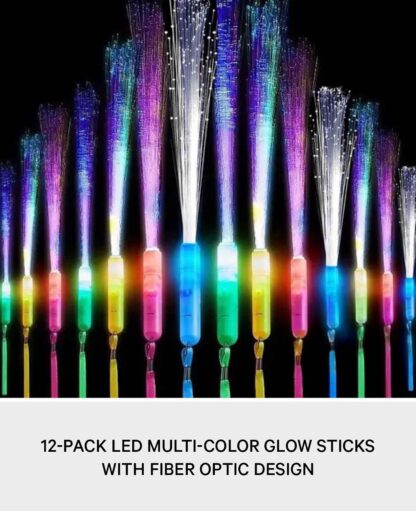 (12er) LED Glasfaser Leuchtstab Party Glow – Bunt - Image 3