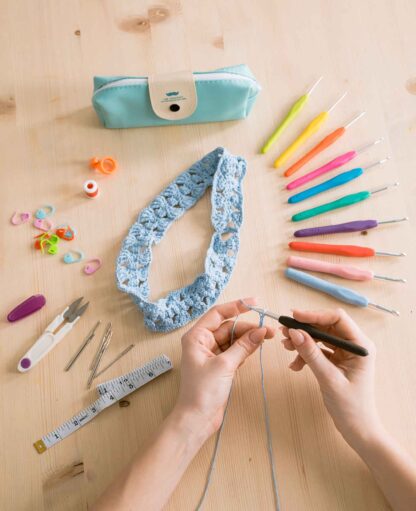 (36-tlg. Set) Häkel Handwerk Kit DIY Mercerie Nadeln mit Massband + Etui - Image 2