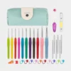 (36-tlg. Set) Häkel Handwerk Kit DIY Mercerie Nadeln mit Massband + Etui
