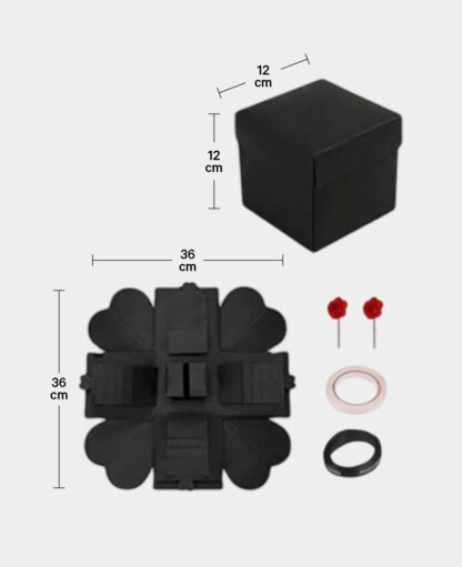 Foto Bastel Geschenk Box Handmade Schachtel DIY Überraschungsbox – Schwarz - Image 4