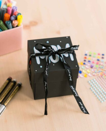 Foto Bastel Geschenk Box Handmade Schachtel DIY Überraschungsbox – Schwarz - Image 8