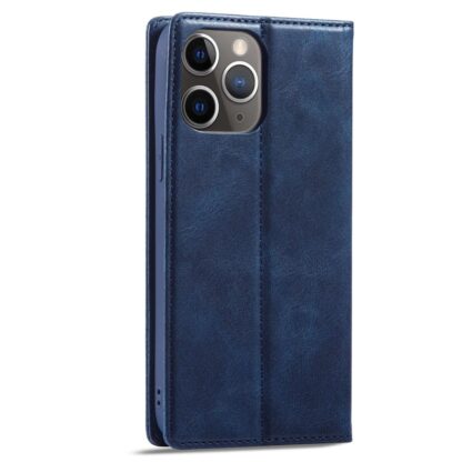 iPhone 11 Pro Leder Buch Etui Tasche mit Kartenfach Blau - Image 5