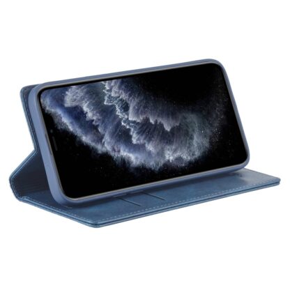 iPhone 11 Pro Leder Buch Etui Tasche mit Kartenfach Blau - Image 3