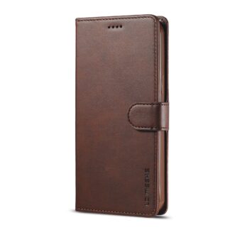 iPhone 12 Mini Leder Buch Etui Tasche mit Kartenfach Braun