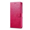 iPhone 13 Mini Leder Buch Etui Tasche mit Kartenfach Pink