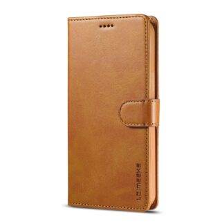 iPhone 14 / 13 Leder Buch Etui Tasche mit Kartenfach Hellbraun