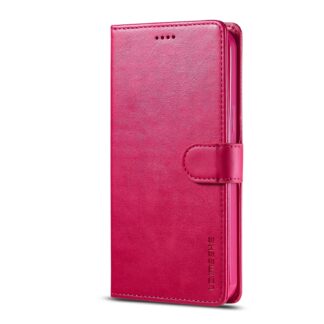 iPhone 14 / 13 Leder Buch Etui Tasche mit Kartenfach Pink