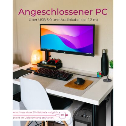 HUB Tisch-Hub mit 2 Kartenlesern. Audio Ein-/Ausgang. Ladefunktion und LED ICY BOX - Image 3