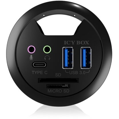 HUB Tisch-Hub mit 2 Kartenlesern. Audio Ein-/Ausgang. Ladefunktion und LED ICY BOX - Image 4