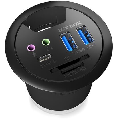 HUB Tisch-Hub mit 2 Kartenlesern. Audio Ein-/Ausgang. Ladefunktion und LED ICY BOX - Image 5