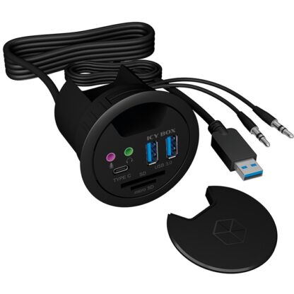HUB Tisch-Hub mit 2 Kartenlesern. Audio Ein-/Ausgang. Ladefunktion und LED ICY BOX - Image 6
