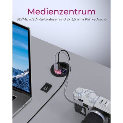HUB Tisch-Hub mit 2 Kartenlesern. Audio Ein-/Ausgang. Ladefunktion und LED ICY BOX - Image 10